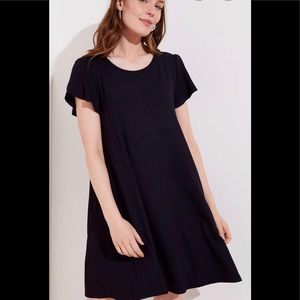 LOFT tulip sleeve swing dress BLACK SZ M NWOT